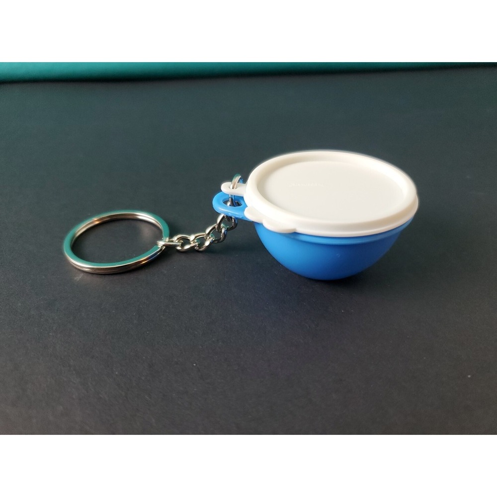 Tupperware Thatsa Bowl Keychain Miniature Keychain New Blue mini Blue White Seal
